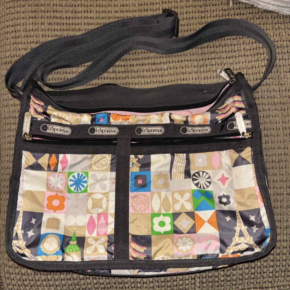 Le SportSac x Disney It’s A Small World Crossbody Tote Bag & Wallet Retired